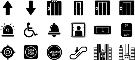 Vector set of elevator icon set, vector and illustration
