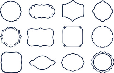 Hand drawn ink vintage frames