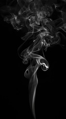Abstract Smoke Swirls on Black Background Elegant Monochrome Texture