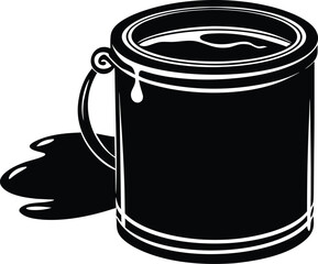  paint can silhouette vector