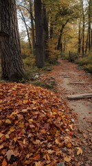 Autumnal Path Through a Golden Forest
