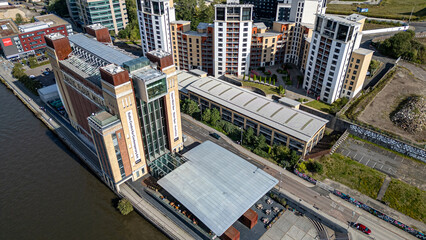 Baltic Flour Mills and Adjacent Buildings, Aerial View  in Newcastle upon Tyne, UK.