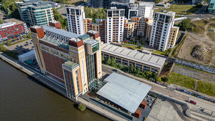Baltic Flour Mills Building and Modern Urban Development  in Newcastle upon Tyne, UK.