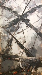 Abstract art, textured grid pattern