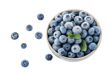 Many frozen blueberries in bowl delicious