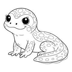 Doodle Vector Illustration of a Newt in Cartoon Style. Isolated on white background. Perfect for animal-themed design projects, stickers and coloring book.
