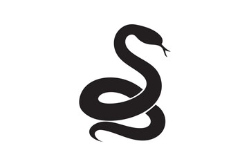 Snake icon silhouette illustration with white background.