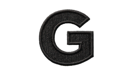 High quality photo of ornate letter g isolated on transparent background.