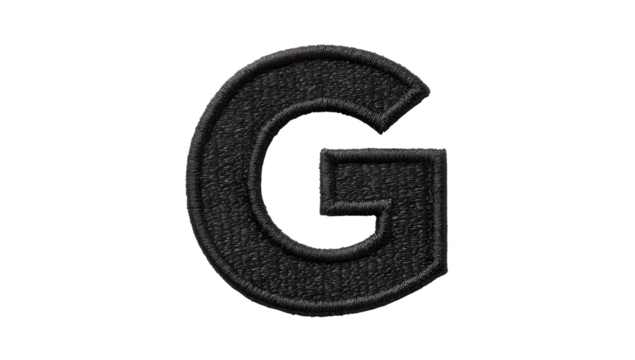 High quality photo of ornate letter g isolated on transparent background.