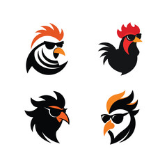 Modern Rooster Logo Collection - Stylish Animal Emblems