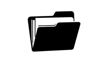 Simple black folder icon on white background
