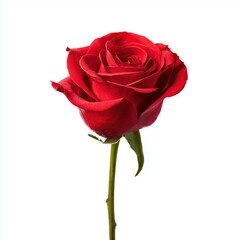 Fototapeta premium Stunning Red Rose, A Symbol of Love and Beauty , isolated on white background png