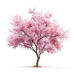Fototapeta premium Stunning Pink Cherry Blossom Tree , isolated on white background png