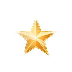 Obraz premium Golden Star Illustration Isolated on White Background