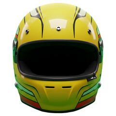 Yellow Racing Helmet on Transparent Background