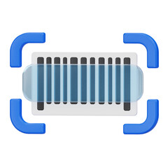 3D barcode scanner icon for product identification, price check, and retail inventory system