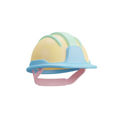 Fototapeta premium Cute pastel construction hard hat isolated on transparent background