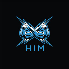 HIM  Fitness Logo. HIM Company logo design for entrepreneur and business. HIM Sports Branding Design best icon.
