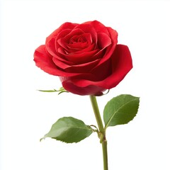 Stunning Red Rose: A Symbol of Love and Beauty , isolated on white background png