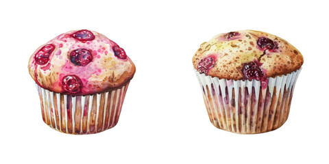 grape jam muffin watercolor vector illustration