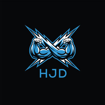 HJD  Fitness Logo. HJD Company logo design for entrepreneur and business. HJD Sports Branding Design best icon.
