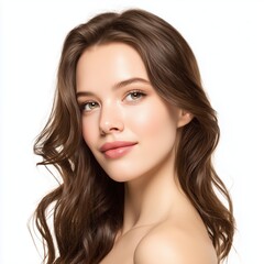 Fototapeta premium Stunning Woman Portrait: A Glimpse of Radiance , isolated on white background png