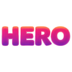 Hero Text Effect on Transparent Background