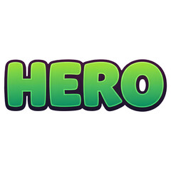 Hero text effect with green gradient on Transparent Background