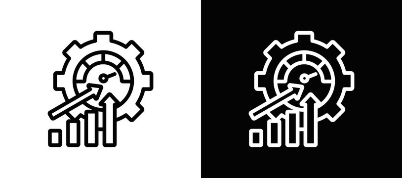 Productivity Boost Icon In Black And White Filled Style