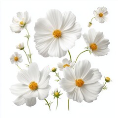 Fototapeta premium Stunning White Cosmos Floral Arrangement , isolated on white background png