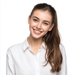 Beautiful Woman Smiling Portrait , isolated on white background png