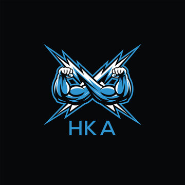HKA  Fitness Logo. HKA Company logo design for entrepreneur and business. HKA Sports Branding Design best icon.
