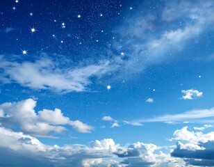 Night sky filled with stars and clouds