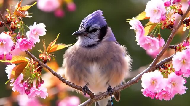 Bird amongst blossoms