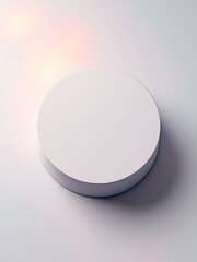 Minimalist white circular object on a light gray background