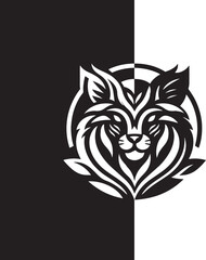 Obraz premium Vector image of a wolf head on a black and white background