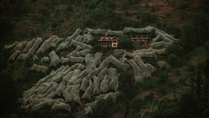Obraz premium Farmhouse in the mountains