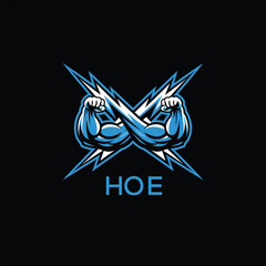 HOE  Fitness Logo. HOE Company logo design for entrepreneur and business. HOE Sports Branding Design best icon.
