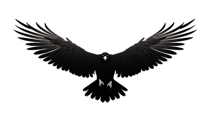 Fototapeta premium Hawk Silhouette PNG Isolated on White Background for Wildlife, Birds, and Nature Design