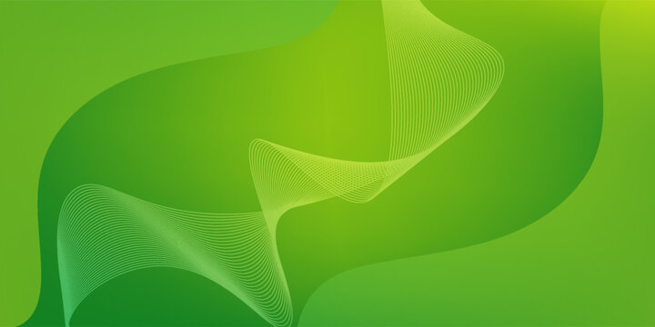 Modern abstract green gradient background with waves