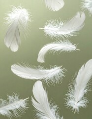 Obraz premium Feathery flight on a muted backdrop