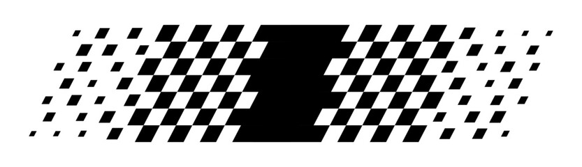Obraz premium Vector set of racing cars, race car stripes, checkered flags, finish line, motocross labels, dynamic lines, motorsport speed designs for banners, posters, and t-shirts.