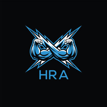 HRA  Fitness Logo. HRA Company logo design for entrepreneur and business. HRA Sports Branding Design best icon.

