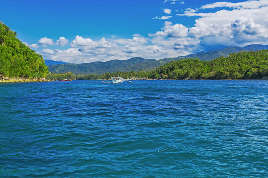 View into land of Puerto Galera, Oriental Mindoro, Mindoro, Philippines