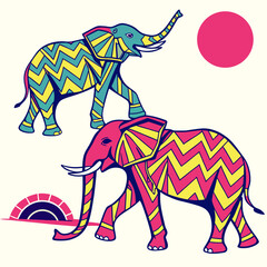 Obraz premium Pop Art Elephants Coloring Pages Elephants