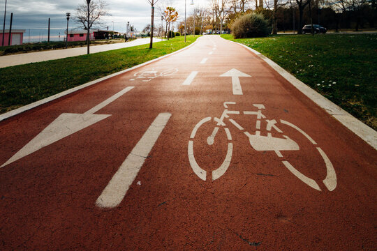 Close-up of a Bicycle painted on a Bicycle lane