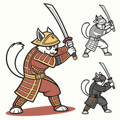  Samurai Cats Coloring Pages Fierce