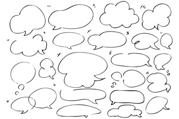 手書きの吹き出しのベクターイラスト。 フレーム、シンプル、ふきだし