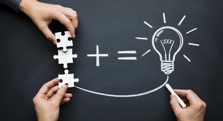 Teamwork Collaboration Puzzle Pieces Solution Innovation Ideas