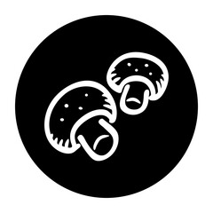 black and White illustration of mushroom icon